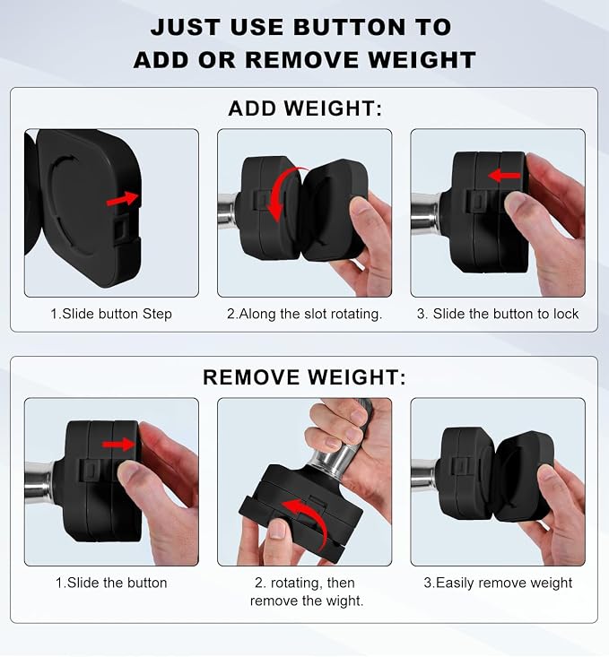 Adjustable Dumbbell Set for Women Men 7.5LB/10LB/15LB/20LB/25LB Each | Dumbbells Set of 2, Free Weight Set at Home Gym, Hand Weights with Locking/Metal Handle for Exercise Muscle Toning Rehab