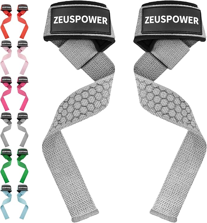 Lifting Straps Wrist Straps for Weightlifting Gym Straps Weight Lifting Deadlift Workout Women Men Dumbbell Straps for Hand RDL Strap Exercise Straps Dead Lift Cotton Neoprene Padded Zeus Power