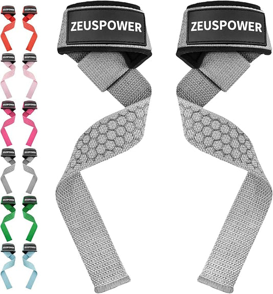 Lifting Straps Wrist Straps for Weightlifting Gym Straps Weight Lifting Deadlift Workout Women Men Dumbbell Straps for Hand RDL Strap Exercise Straps Dead Lift Cotton Neoprene Padded Zeus Power