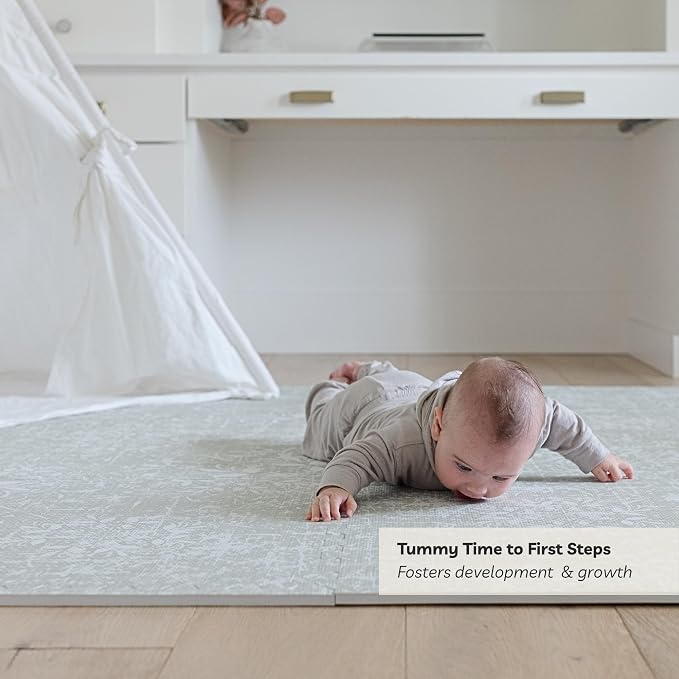 Little Landings Baby Play Mat for Floor - Eden (4x6ft) - Premium EVA Foam Play Mat for Babies & Toddlers (Ages 0-5+) - Non-Toxic Playmat for Tummy Time, Crawling & Playroom - Stylish & Comfortable