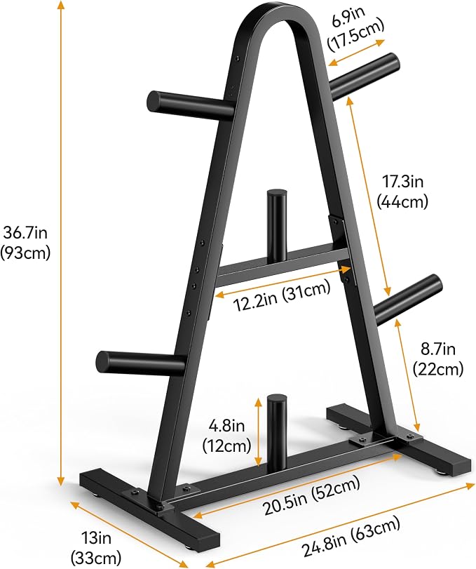 Weight Plate Rack 400LBs, Weight Tree Holder for Home Gym, Barbell & Bumper