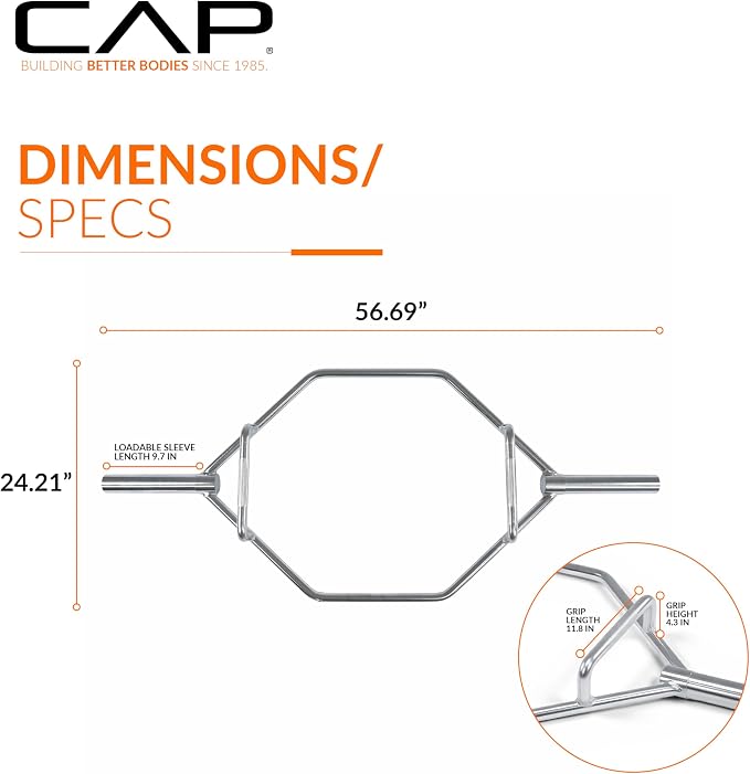 CAP Olympic Trap Bar | Heavy-Duty Hex Shrug & Deadlift Weight Bar