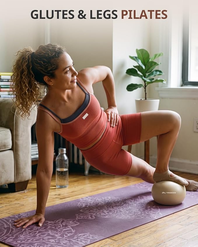 Trideer 9-Inch Pilates Ball, Small Exercise Ball Pilates Equipments for Yoga, Physical Therapy, Pregnancy, Postpartum, Core Training, Balance, Stability and Stretching