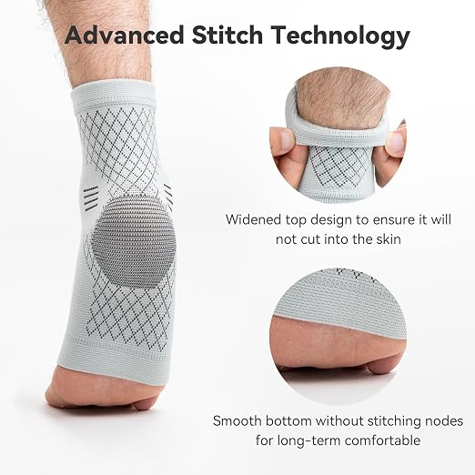 2 Pack Ankle Brace & Ankle Compression Sleeve for Women Men | Arch Support Socks, All-Day Wear, Achilles Tendonitis Brace for Plantar Fasciitis, Sprains, Foot Swelling Relief