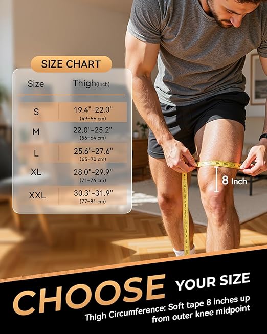Copper-Infused Thigh Compression Sleeves 1 Pair Upgrade Medical-Grade | Anti-Slip Hamstring Compression Sleeves for Workouts,Sports Recovery ,Quad & Groin Support,Upper Leg Sleeve for Women Men XL