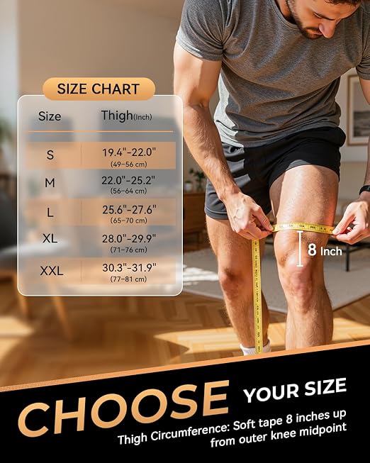 Copper-Infused Thigh Compression Sleeves 1 Pair Upgrade Medical-Grade | Anti-Slip Hamstring Compression Sleeves for Workouts,Sports Recovery ,Quad & Groin Support,Upper Leg Sleeve for Women Men M