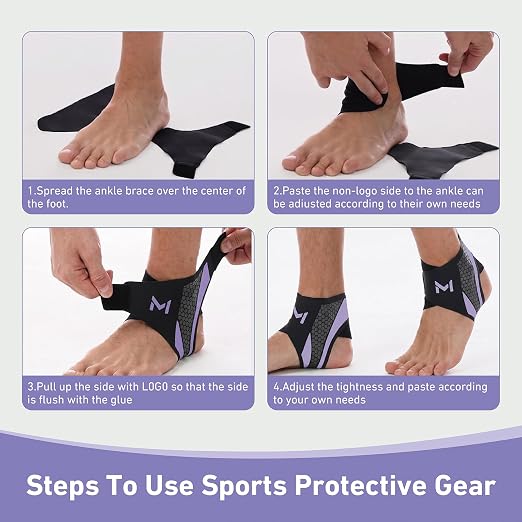 Ankle Brace for Men & Women, Purple, 1 Pc | Breathable Compression, Plantar Fasciitis Relief, Adjustable, Sprain Recovery & Sports Protection