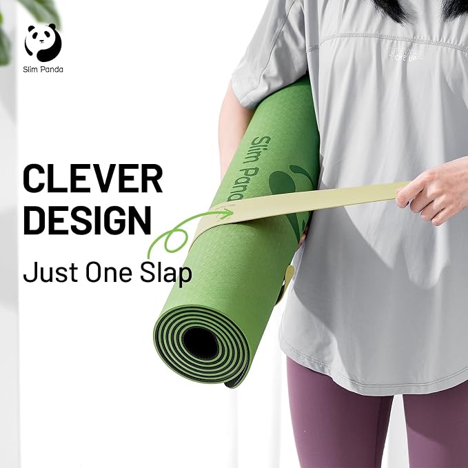 Yoga Mat Strap Slap Band, One Snap Keeps Mats Tightly Rolled, Heavy-Duty Clasp Fits Most Size Mats(24" L X 2" W)