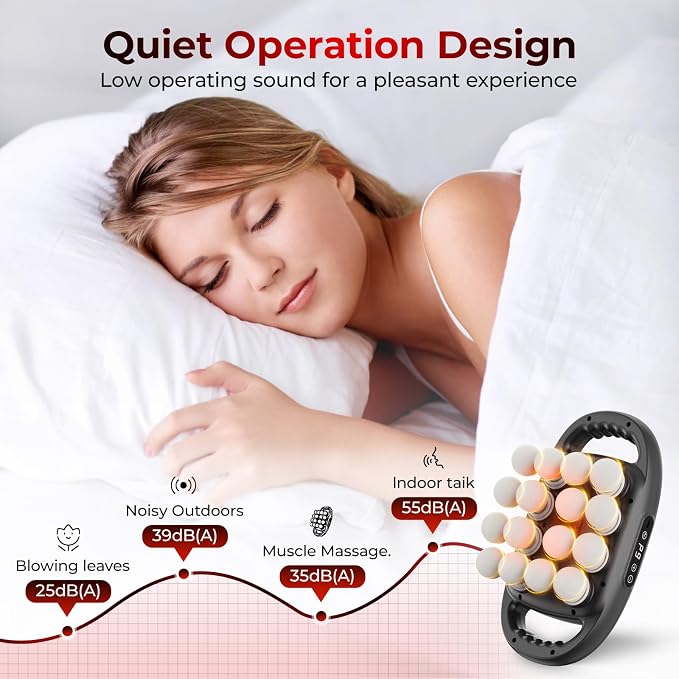 16 Head Massage Gun, Deep Tissue Percussion Massager for Athlete with 9 Modes & 9 Speeds, Portable & Quiet Handheld Electric Muscle Massager for Back, Neck and Shoulder