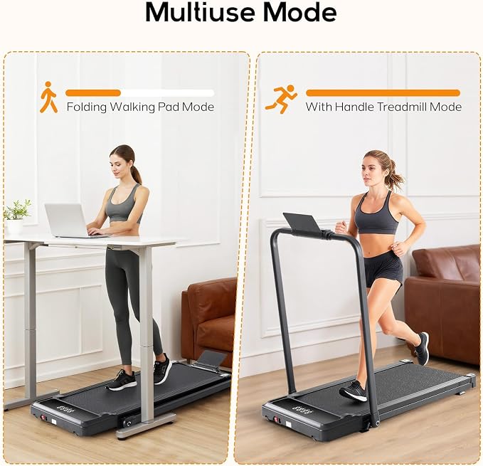 Walking Pad Under Desk Treadmill, Portable Compact Electric Walking Treadmill, Quiet Fitness Machine with Remote Control & LED Display for Home Office