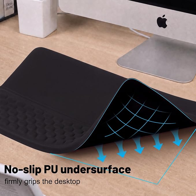 Keyboard Stand with Wrist Rest，Ergonomic Keyboard Riser Holder Lifter Tray | Black，Computer Wrist Support Pad，Ergonomic Keyboard stand for desk，Soft Memory Foam Desk Cushion，Non-Slip
