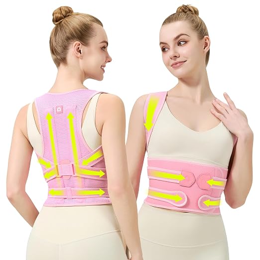Back Brace Posture Corrector for Women, Upgraded Upper Back Support – Helps Neck, Shoulder & Back Pain Relief, Comfortable Spine Support Belt for Office, Work and Home Daily Use
