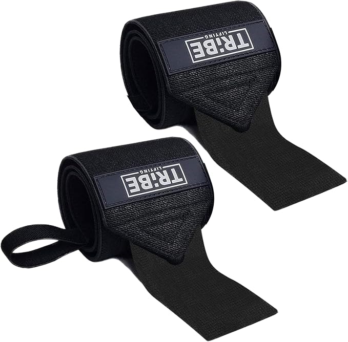 21-Inch Wrist Wraps and 24-Inch Lifting Straps Set for Weightlifting | Heavy-duty wrist support wraps, anti-slip silicone grip straps with padded loops, reinforced stitching for heavy lifts