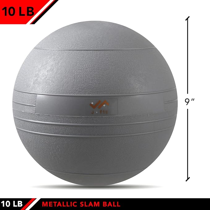 JFIT Slam Ball – Build Strength - Endurance & Power | Superior Grip | Sand-Filled Core | Indoor & Outdoor Use
