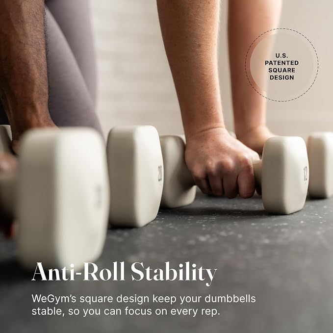 WeGym Square Dumbbells for Home Gym, Hand Weights for Strength Training