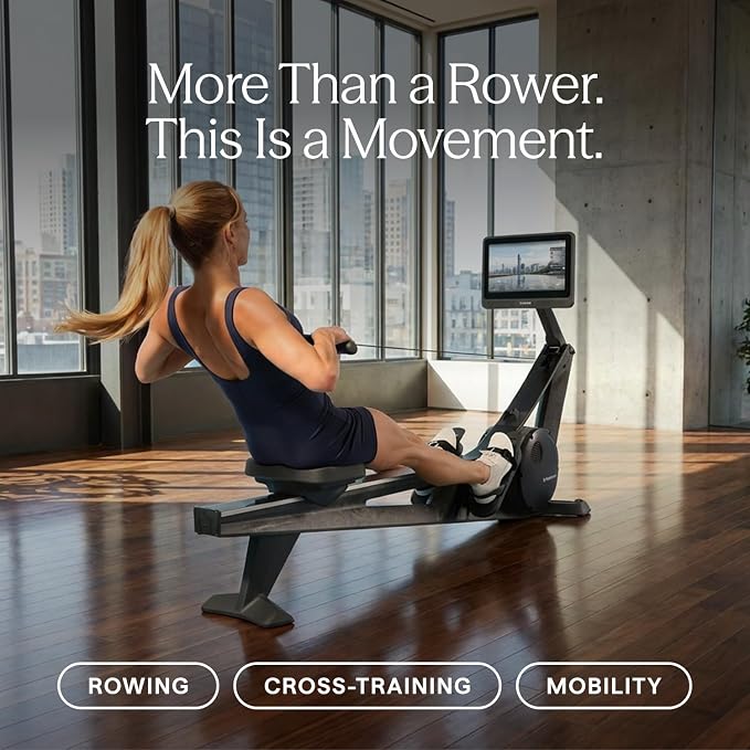 Hydrow Wave Rowing Machine with 16" HD Touchscreen & Speakers - Foldable | Live Home Workouts, Subscription Required