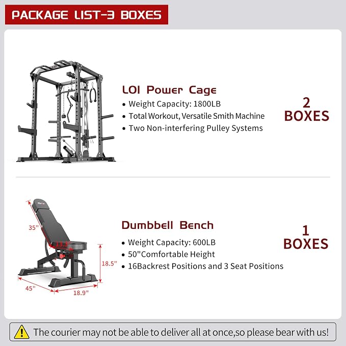 Power Rack Power Cage Multi-Function Squat Rack with Cable Crossover System Selectable More Training Attachment Power Rack for Garage & Home Gym