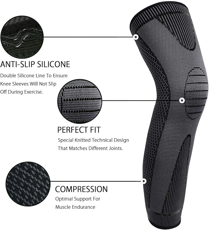 SKDK Full Leg Sleeves Long Compression Leg Sleeve Knee Sleeves Protect Leg, for Man Women Basketball, Arthritis Cycling Sport