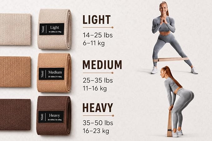 Neutral Resistance Bands Set – Heavy-Duty Exercise Bands for Glutes, Full-Body Strength Training, Home Workouts & Stretching