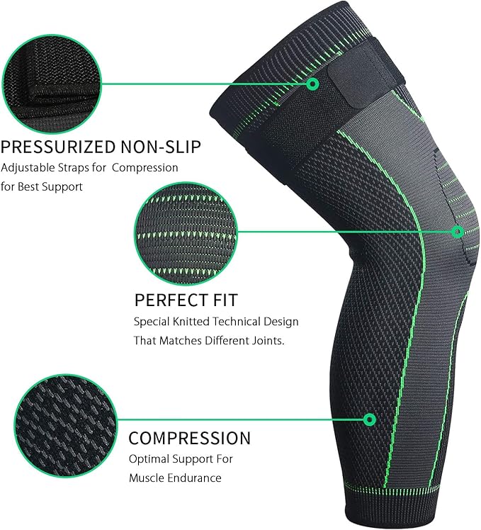 SKDK Full Leg Sleeves Long Compression Leg Sleeve Knee Sleeves Protect Leg, for Man Women Basketball, Arthritis Cycling Sport
