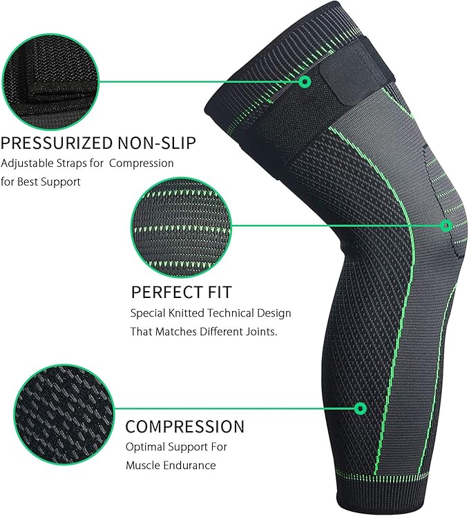 SKDK Full Leg Sleeves Long Compression Leg Sleeve Knee Sleeves Protect Leg, for Man Women Basketball, Arthritis Cycling Sport