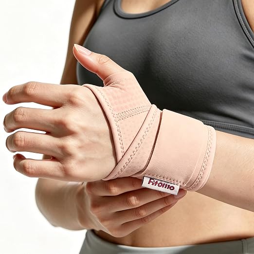 Wrist Brace with Soft-Touch Fabric, Breathable Compression Support | Mild Carpal Tunnel Support , Adjustable Compression Wrist Wrap , Enlarged Thumb Opening , Typing, Office Work & Daily Wear