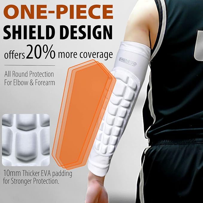 Frelaxy Elbow Pads, Padded Arm Sleeves for Volleyball and Football, 2 Pack