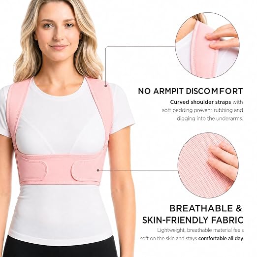 Back Brace Posture Corrector for Women - Adjustable Posture Brace for Women Under Clothes - Back Brace for Posture Upper Back Support - Invisible Comfort for Office Daily Wear - Comfortable Hunchback Slouching for Neck Shoulder Back Straightener(Medium)