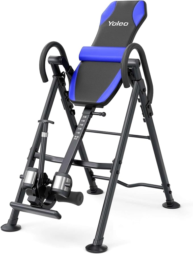 YOLEO Gravity Inversion Table for Back Pain Relief 2026 New Inversion Table w/Lumbar Support Easy to Assemble Back Stretcher Machine 300 lbs