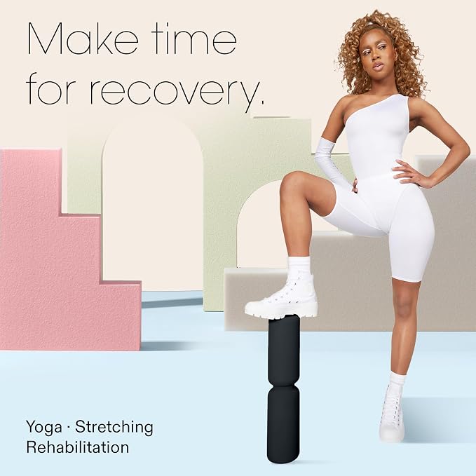 Bala Hourglass Foam Roller (Charcoal) - Soft Density Back Roller Foam for Physical Therapy, Deep Tissue Muscle Massage, Flexibility & Stretching - Workout Roller for Yoga, Neck, Back & Legs Exercise