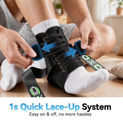 Ankle Brace For Sprained Ankle Brace Lace Up Adjustable Ankle Stabilizer | Upgraded Ankle Brace For Men Women Ankle Support Air Fabric Cool Ankle Brace For Injury Recovery, Sports,Running,Work