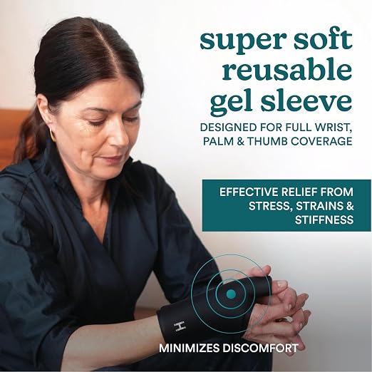 Homedics Hot and Cold Relief Gel Hand Sleeve, Heat or Ice Therapy | for Hand, Wrist, and Thumb, Soft-Touch Stretch Fabric, Contoured Hydrogel Design for Comfort and Relaxation