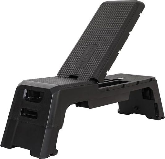 HolaHatha Compact Portable Aerobic Step Platform Exercise Fitness Equipment, Cardio Stepper with Adjustable Height for Home Gym