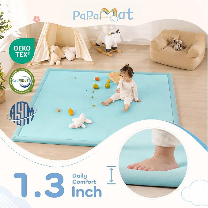 1.3" Thick Baby Play Mat for Floor,28x72 Bedside Rugs, Non-Slip | Ultra Soft Playmat for Baby,Tummy Time Foam Mats,Cushioned for Infant,Kids and Toddler Crawling,Easy Care