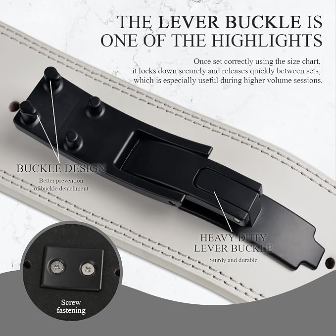 Weight Lifting Belt, 10mm Thick, 4-Inch Wide Heavy Duty Leather Lever Gym Belt, Ideal for Weightlifting, Squats, Deadlifts, Powerlifting, Cross Training and Weight Training