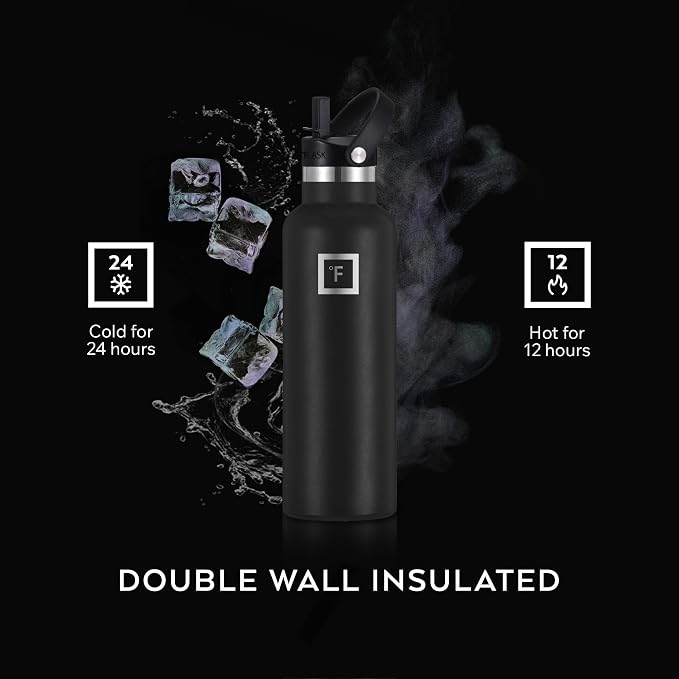 IRON °FLASK 32 oz Narrow Mouth Water Bottle with 3 Lids | Insulated Stainless Steel Sports Water Bottle with 3 Leakproof Lids - BPA Free, Cold 24 Hrs, Sweat Free (Burgundy)