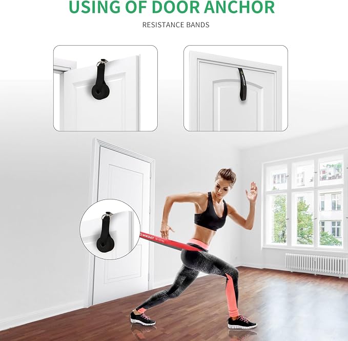 WIKDAY Resistance Bands, Pull Up Bands, Workout Bands for Exercise, Thick Heavy Resistance Band Set with Door Anchor, Elastic Bands for Body Stretching, Training at Home/Gym for Men & Women