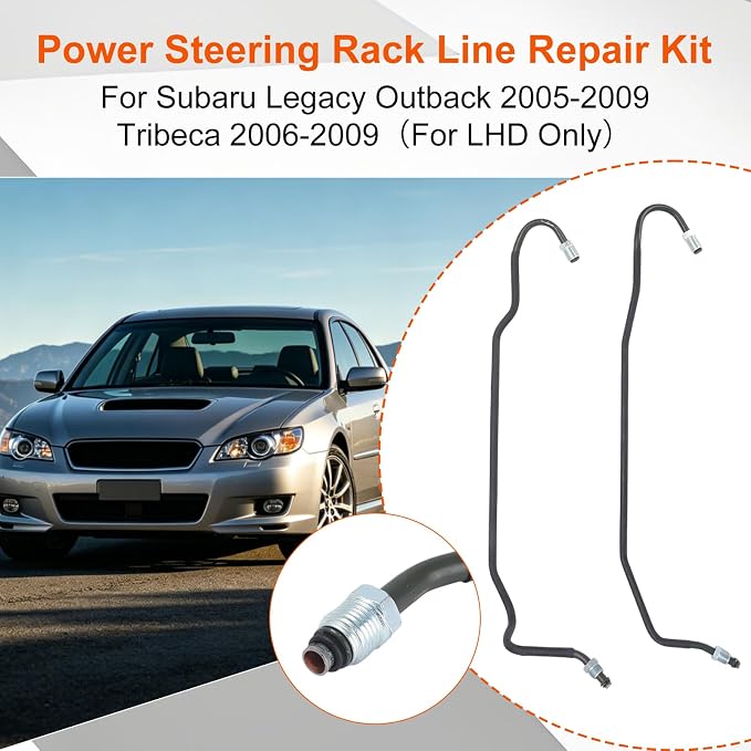 Power Steering Rack Line Repair Kit for Subaru Legacy Outback | for Subaru Legacy 2005-2009, Outback 2005-2009 And Tribeca 2006-2009, LHD Models Only, Repairs Leaking Steering Rack Lines