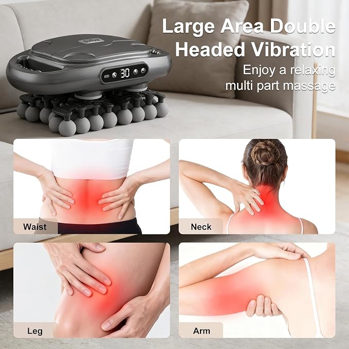 42Head Massage Gun Pain Relief Deep Tissue,Percussion Back Massager | 9 Modes & 9 Intensities, red light therapy, heat back massager, quite, muslce massager, for Back Neck Shoulder Legs