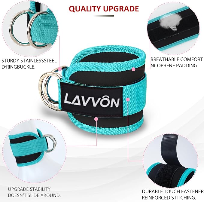 Barbell Pad Set - Hip Thrusts Pads for Squat&Lunges/Bench Press Bar Padding | Standard Olympic Weight Bar Foam Pad,Gym Accessories for Women with Bar Bad -With Ankle Straps,Wrist Straps for Weightlifting