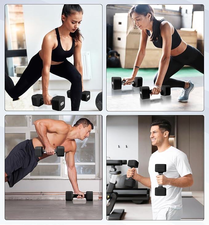 Adjustable Dumbbell Set for Women Men 7.5LB/10LB/15LB/20LB/25LB Each | Dumbbells Set of 2, Free Weight Set at Home Gym, Hand Weights with Locking/Metal Handle for Exercise Muscle Toning Rehab