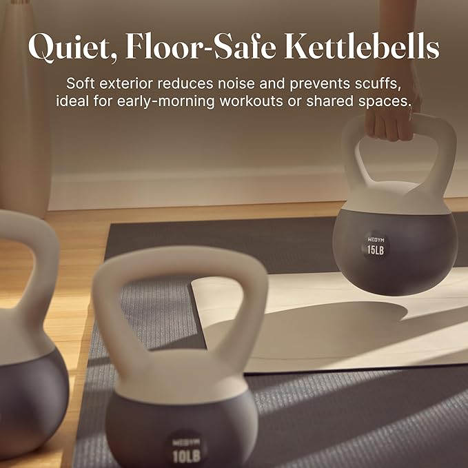 WeGym Soft Kettlebells with Cushioned Impact-Resistant Base and Anti-Slip, Wide-Grip Handle for Home Workouts, Weightlifting, and Full Body Strength Training