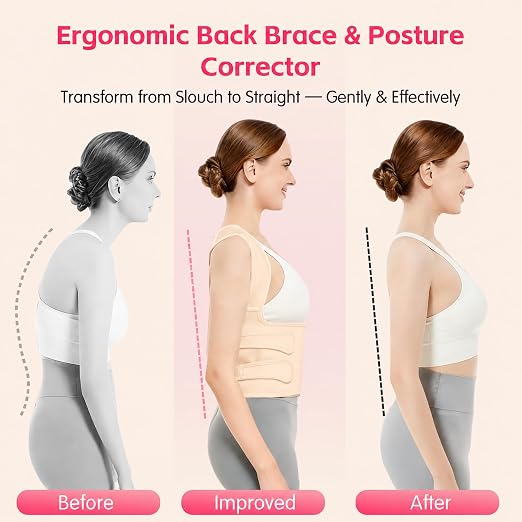 Posture Corrector for Women & Men, Adjustable Full Back Brace Support | Breathable Shoulder Straightener, Spine Support for Upper & Lower Back, Scoliosis & Hunchback Correction, Back Pain Relief
