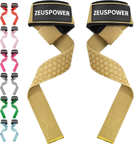Lifting Straps Wrist Straps for Weightlifting Gym Straps Weight Lifting Deadlift Workout Women Men Dumbbell Straps for Hand RDL Strap Exercise Straps Dead Lift Cotton Neoprene Padded Zeus Power