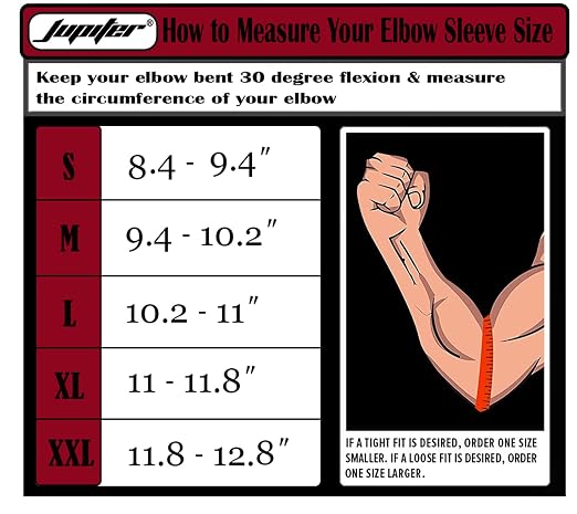 Jupiter Elbow Sleeves (Pair),Support for Squat,Weightlifting,Powerlifting,Basketball and Tennis,5mm Neoprene Compression Brace for Both Women and Men （Medium）