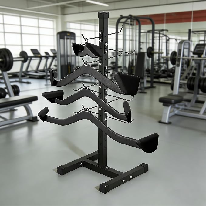 Frienda Steel Lat Bar Organizer, Home Gym Accessories, Lat Pulldown Attachments Cable Attachment Storage Rack Cable Attachments for Gym Rack Storage Heavy Duty Steel Organizer Home Use