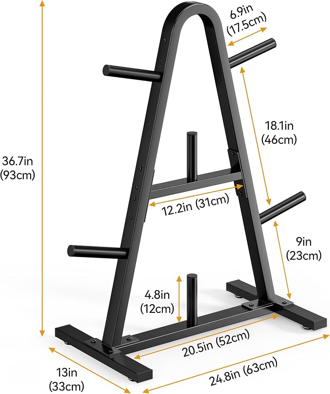 Weight Plate Rack 400LBs, Weight Tree Holder for Home Gym, Barbell & Bumper