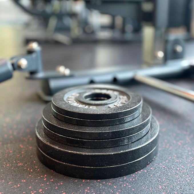 Steel Olympic Plates 35LB Set - Olympic 2 inch Premium Coated 2x of 10lb, 5lb, and 2.5lb Weights for Home or Commercial