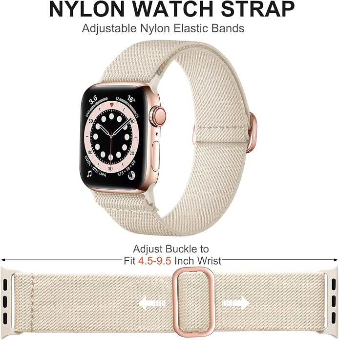 Adorve Stretchy Band Compatible with Apple Watch Bands Ultra 3/2/1 49mm 46mm 45mm 44mm 42mm 41mm 40mm 38mm Men Women, Soft Nylon Elastic Braided Strap Fits for iWatch Series 11/10/9/8/7/6/5/4/3/SE3-1