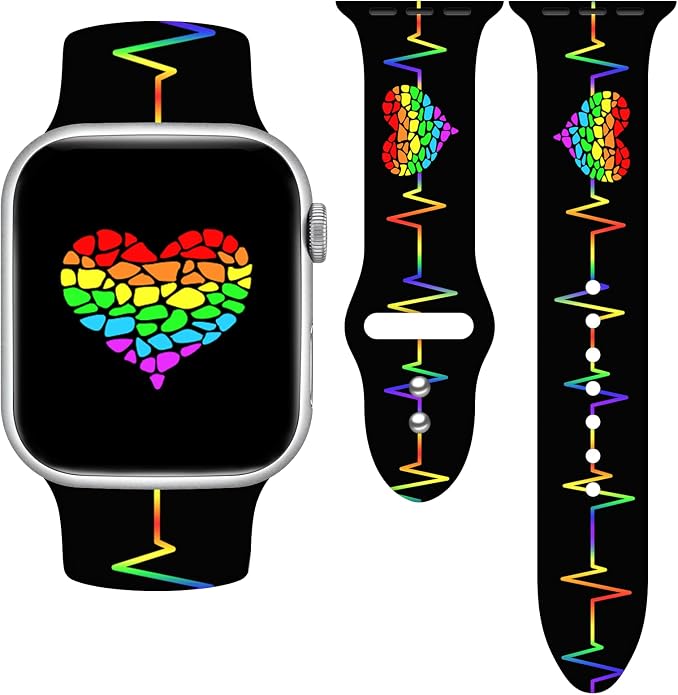 Pride Watch Band Compatible with Apple Watch Series 11 10 9 8 7 6 5 4 Ultra SE (Replacement Silicone Strap for iWatch 40mm - 49mm)